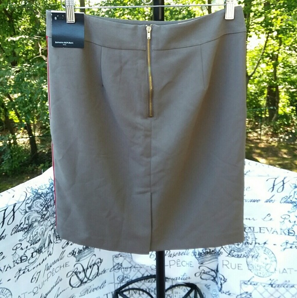 Banana Republic Lined Skirt Size:8 Brown Grayish - Picture 3 of 8